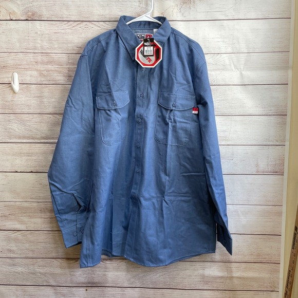 NEW WITH TAGS WALLS FLAME RESISTANT SHIRT IN BLUE - Picture 1 of 9